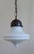 Vintage Pendant Lamp with Brass Assembly & Opaque White Glass Screen, 1970s, Image 3