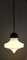 Vintage Pendant Lamp with Brass Assembly & Opaque White Glass Screen, 1970s, Image 6