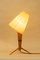Lampada da tavolo in legno con paralume in tessuto, anni '50, Immagine 17