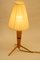 Wood Table Lamp with Fabric Shade, 1950s 16