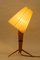 Tischlampe aus Holz mit Stoffschirm, 1950er 10
