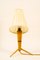 Lampe de Bureau en Bois avec Abat-Jour en Tissu, 1950s 2