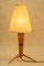 Tischlampe aus Holz mit Stoffschirm, 1950er 15