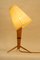 Wood Table Lamp with Fabric Shade, 1950s 14