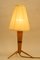 Wood Table Lamp with Fabric Shade, 1950s 13