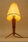 Wood Table Lamp with Fabric Shade, 1950s 11