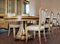 Large Vintage Fixed Dining Table in White 4