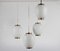 Opaline Glass and Brass Pendant Lamp by Bent Karlby for Lyfa, 1960s, Set of 4 1