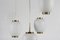 Opaline Glass and Brass Pendant Lamp by Bent Karlby for Lyfa, 1960s, Set of 4 2