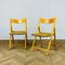 Vintage Italian Folding Chairs in Beech & Seagrass, 1970s, Set of 2 1