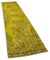 Vintage Yellow Overdyed Runner Rug 2