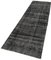 Vintage Black Overdyed Runner Rug 3