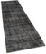 Vintage Black Overdyed Runner Rug 2