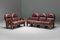 Walnut and Burgundy Leather Arcata Easy Chairs attributed to Gae Aulenti for Poltronova, 1968, Set of 2 13