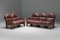 Walnut and Burgundy Leather Arcata Easy Chairs attributed to Gae Aulenti for Poltronova, 1968, Set of 2, Image 13