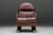 Walnut and Burgundy Leather Arcata Easy Chairs attributed to Gae Aulenti for Poltronova, 1968, Set of 2 8