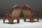 Walnut and Burgundy Leather Arcata Easy Chairs attributed to Gae Aulenti for Poltronova, 1968, Set of 2, Image 4