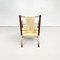 Mid-Century Modern Italian Beige Rope and Dark Wood Armchairs, 1960s, Set of 2, Image 5