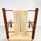 Moderne italienische Mid-Century Sessel aus beigefarbenem Seil & dunklem Holz, 1960er, 2er Set 14