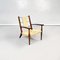 Mid-Century Modern Italian Beige Rope and Dark Wood Armchairs, 1960s, Set of 2 2