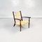 Moderne italienische Mid-Century Sessel aus beigefarbenem Seil & dunklem Holz, 1960er, 2er Set 2
