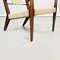 Mid-Century Modern Italian Beige Rope and Dark Wood Armchairs, 1960s, Set of 2 15