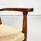 Moderne italienische Mid-Century Sessel aus beigefarbenem Seil & dunklem Holz, 1960er, 2er Set 11