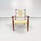 Moderne italienische Mid-Century Sessel aus beigefarbenem Seil & dunklem Holz, 1960er, 2er Set 3