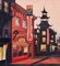 Scuola di artista, Chinatown a San Francisco at Twilight, anni '50, Ink & Gouache, Incorniciato, Immagine 5