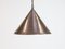 Scandinavian Brutalist Handcrafted Conical Copper Pendant by T. H. Valentiner, Denmark, 1960s 4