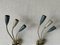 German Three-Headed Sputnik Sconces in Blue and White Metal, 1950s, Image 6