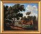 French School, Arcadian Landscape with Bridge and Animals, Oil on Canvas, Late 18th Century, Framed 8