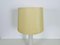 Lampada da tavolo in vetro bianco e tessuto attribuita a Luxus, Svezia, anni '60, Immagine 4