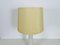 White Glass and Fabric Shade Table Lamp attributed to Luxus, Sweden, 1960s 4