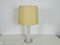 White Glass and Fabric Shade Table Lamp attributed to Luxus, Sweden, 1960s 2