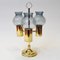 Norwegian Brass Candleholder with Three Arms and Smoked Glass Shades, 1960s 2