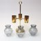 Norwegian Brass Candleholder with Three Arms and Smoked Glass Shades, 1960s, Image 4