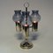 Norwegian Brass Candleholder with Three Arms and Smoked Glass Shades, 1960s 7