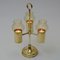 Norwegian Brass Candleholder with Three Arms and Amber Colored Shades, 1960s 4