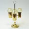 Norwegian Brass Candleholder with Three Arms and Amber Colored Shades, 1960s 8