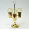 Norwegian Brass Candleholder with Three Arms and Amber Colored Shades, 1960s, Image 8
