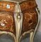French Marquetry Inlaid Walnut & Marble Bedside Tables with Drawers, Set of 2 6