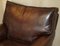 Brown Leather Armchair & Ottoman from George Smith Chelsea, Set of 2, Image 4