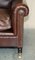 Brown Leather Armchair & Ottoman from George Smith Chelsea, Set of 2, Image 10