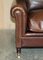 Brown Leather Armchair & Ottoman from George Smith Chelsea, Set of 2, Image 9