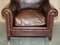 Brown Leather Armchair & Ottoman from George Smith Chelsea, Set of 2 5