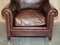 Brown Leather Armchair & Ottoman from George Smith Chelsea, Set of 2, Image 5