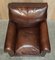 Brown Leather Armchair & Ottoman from George Smith Chelsea, Set of 2 12