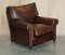 Brown Leather Armchair & Ottoman from George Smith Chelsea, Set of 2 2