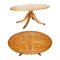 Mesa de centro vintage oval de madera de tejo con ruedas de Bevan Funnell, Imagen 2